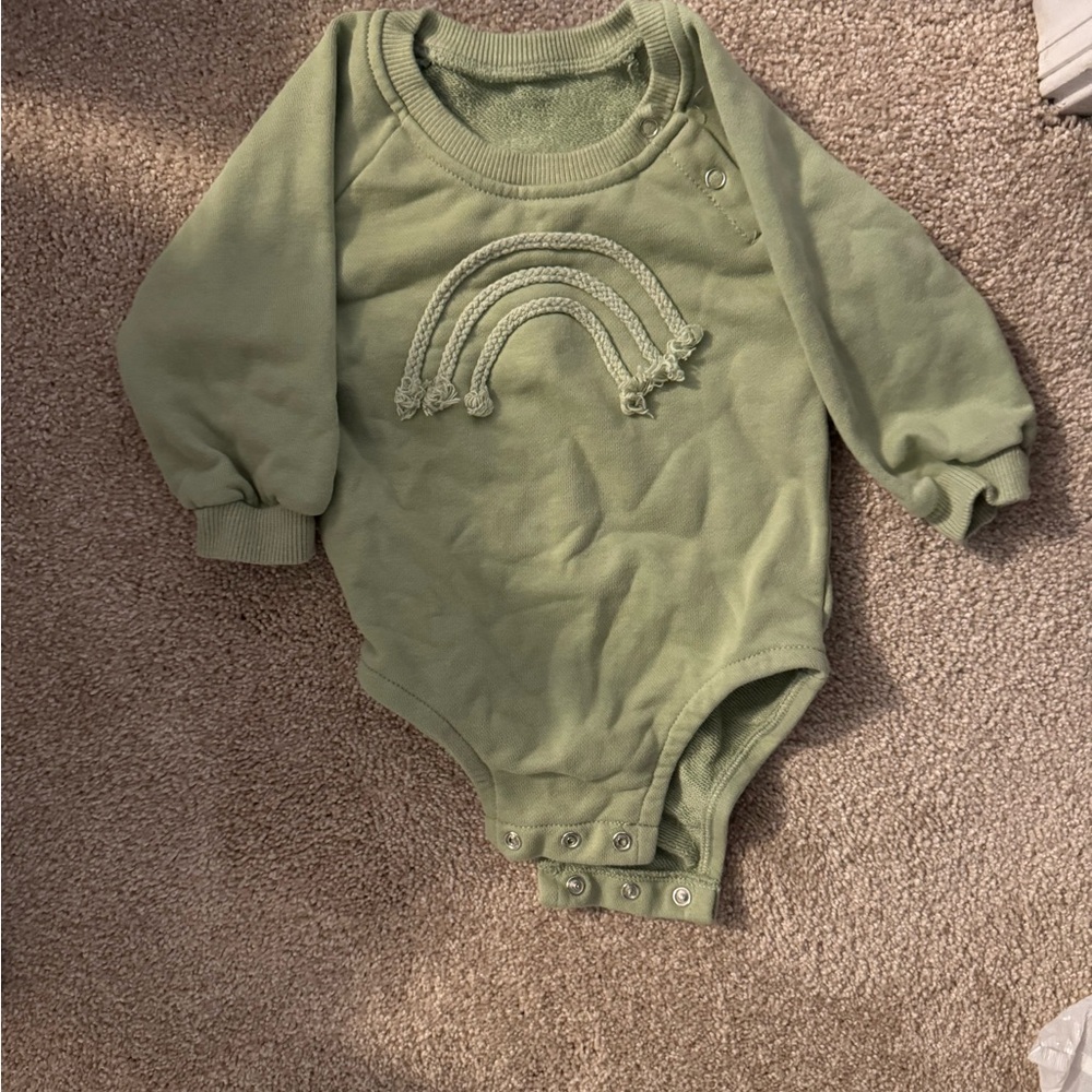 Green Rainbow Baby Bubble Romper